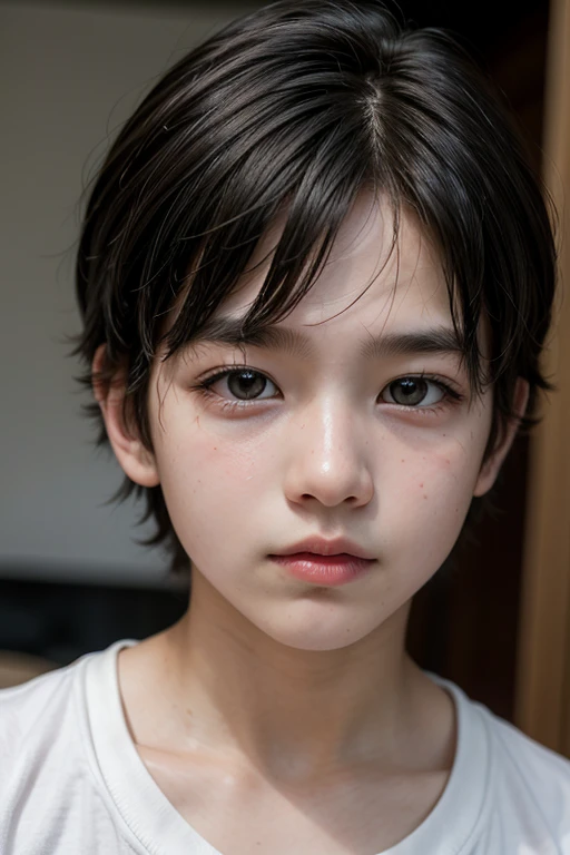 Boy with dark circles and very sleepy