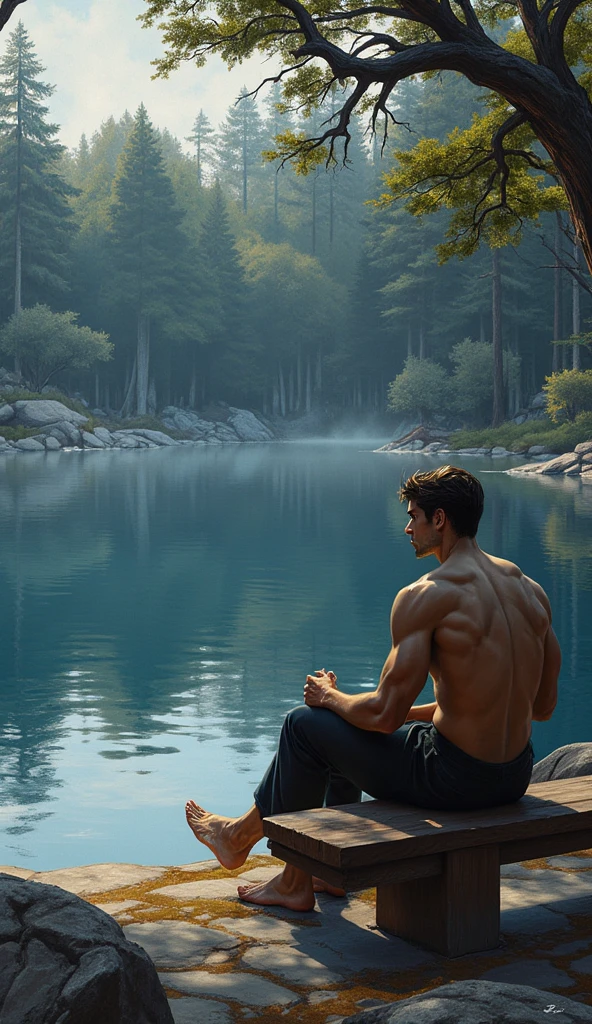 A breathtaking HD photograph+intense_soft_cool_colors_illustration , 1 leaning agaist the wall, facing the camera
((front symetric view)) close-up evocking homoerotic elegant etherea male beauty scene, ((paul_chabas wide shot, HD photorealistic ))(medium) symmetrical composition, minimalism, high-end aesthetics, homoerotic style, balanced saturation, good dynamic effects.
8K, UHD QUALITY, Highly detailed digital photography, Best quality, 4K, high-resolution, masterpiece, ultra-detailed, best quality,
(front view) close-up evocking homoerotic elegant etherea male beauty scene, ((paul_chabas wide shot, HD oil painting ))(medium) symmetrical composition, minimalism, high-end aesthetics, flat style, abstract lines, balanced saturation, good dynamic effects. A young fitness, , barefoot, muscled legs, facing the viewer, latino, aestethic fullbody, pefect , muscled body He is sitting on the fountain in the middle of the hacienda's courtyard, short plants with flowers of deep intense warm colors , smiling at the camera, romantic the most gaze ever seen, background mexican fancy hacienda mexicana columns, flowers, fountain with litle fishes swimming