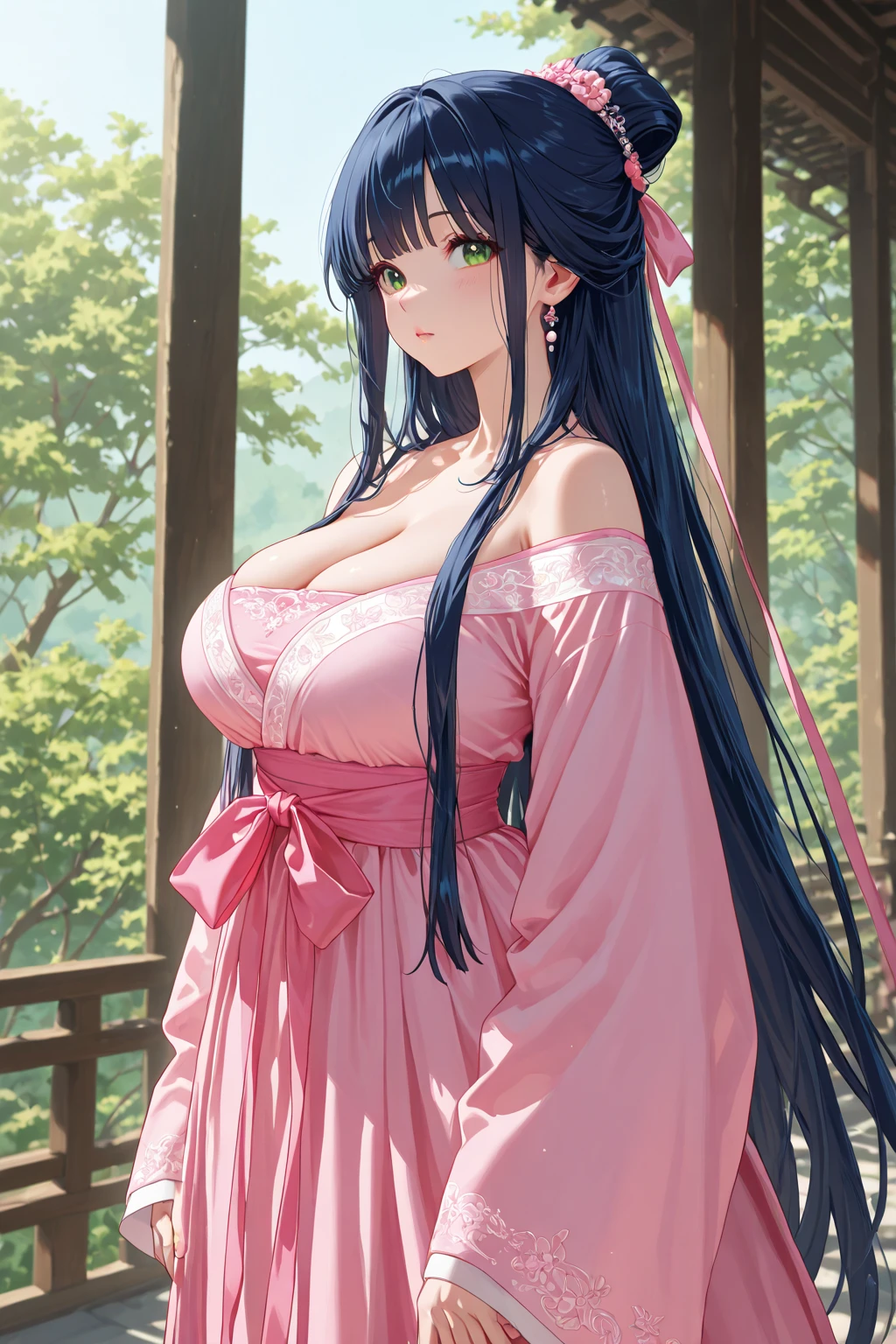 masterpiece, best quality, highly detailed, ultra high res, (photorealistic:1.8), unreal_engine, photograph, realistic_skin_texture, nezuko, kamado nezuko, 1girl, solo, long hair, black hair, pink eyes, multicolored hair, hair ribbon, (bamboo gag, bite gag), portrait, looking at viewer, seductive smile, pink kimono, own hands together, rialistic photo、Real Images、Top image quality、​masterpiece, (Pink kimono), seductived faced, good lighting, beautiful thigh、adult appeal、Adults、Big、cleavage, finely detail, ​masterpiece,I can see my panties、 radiant eyes, 1girl in, A dark-haired, SUCK, Kamado Nezuko, wisteria background, ​masterpiece, top-quality, POV, Take off kimono, undressing kimono, nipples shot, Pubic tattoo, Big breasts, sagging breasts, kneeling, spread legs,