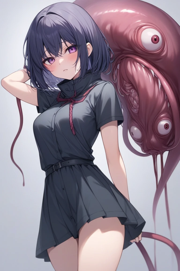 A girl is trapped in a locker and attacked by tentacles that penetrate various holes in her body.,Tentacles entangled,Clings to the body,Erotic