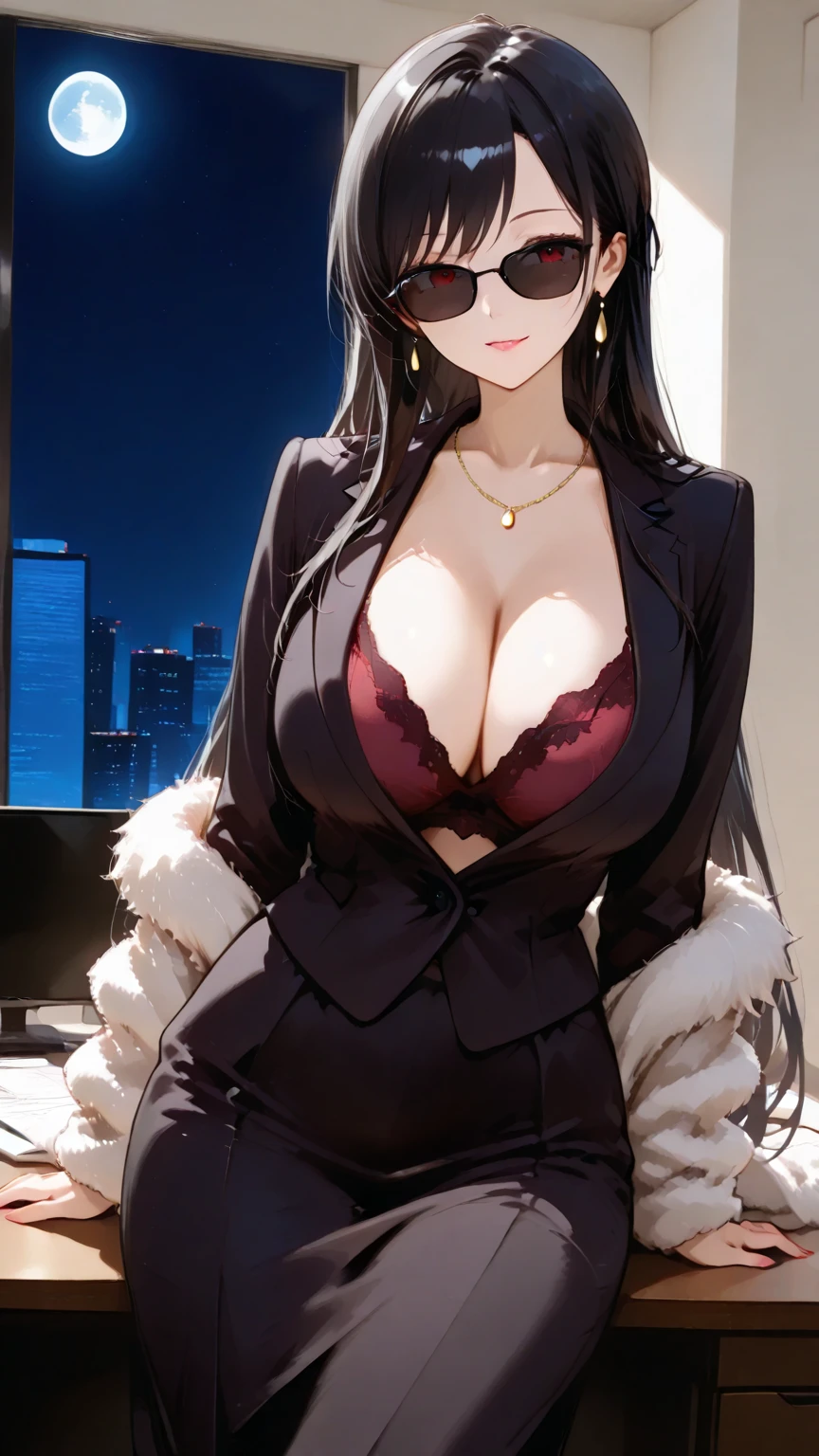 Cool girl　high resolution　Big Breasts　Men's suits　Expose　Long Hair　Earrings　Tattoo