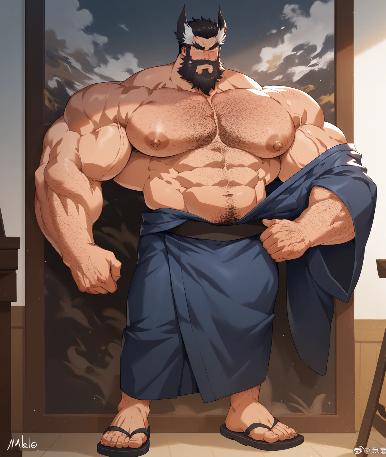 solo, 1boy, perfect ???????, ground view, wrinkles skin, low shoot, down view, perfect proportion, thick body, thick thighs, sharp eyes, big eyes, smile, perfect fingers, big hand, fingers. Huge Muscular Old man with short hair, in sumo dojo,(fundoshi:1.2), view from down, pectoral, thick arms, huge pectoral, wide pectoral, white hair, white beards, masterpiece, semirealistic:1.2, high detailed, 8k, high resolution, perfect center, full view. ((really big muscle, massive muscular, sixpack, thick arms, wide pectoral, super huge muscle, hyper muscular, over sized muscle, huge arms, big arms, huge pectoral))