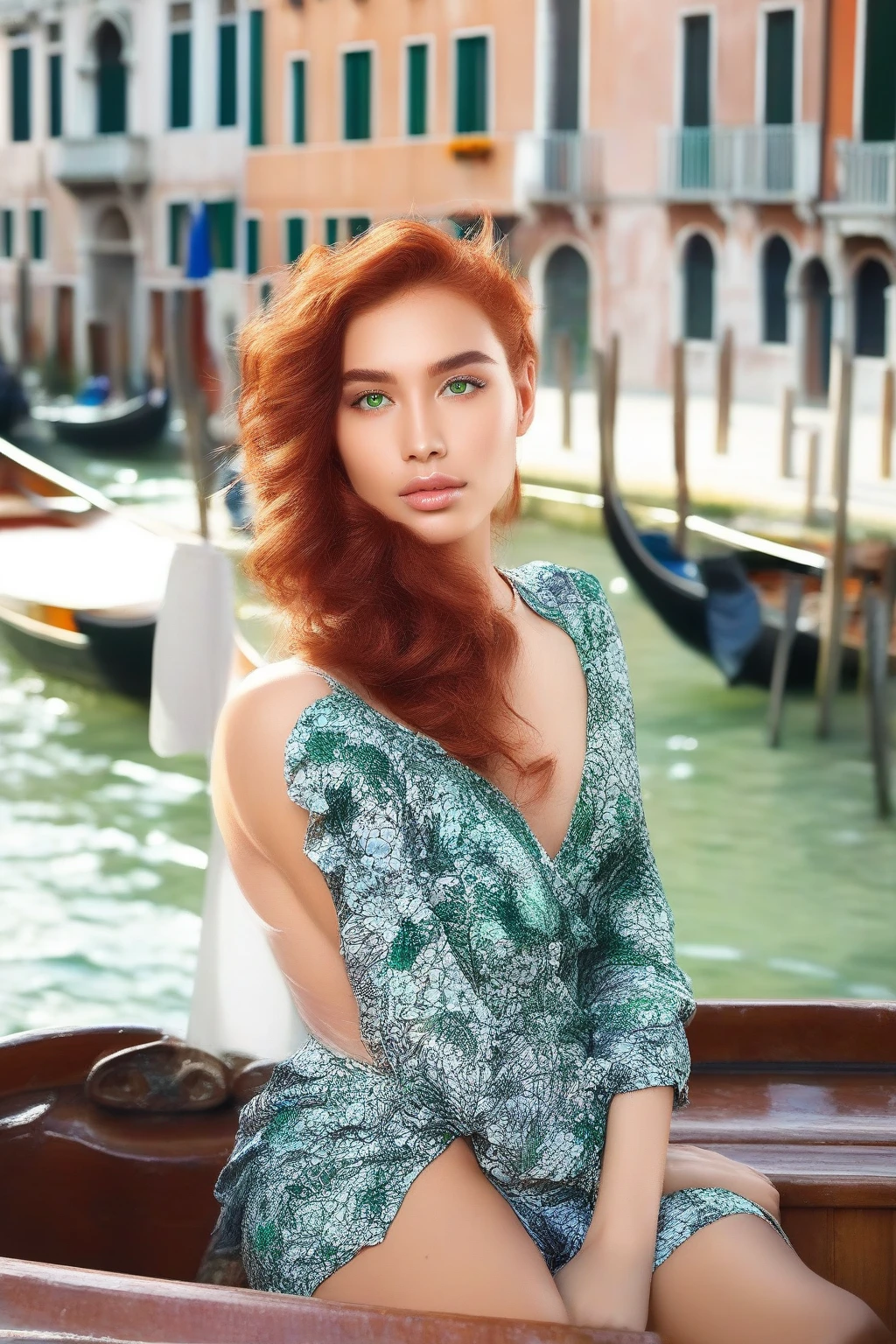 Oniris Inay Iacommo is a 25-year-old woman who stands out for her curly hair with soft waves of red hair. 
His green eyes reflect a passionate and curious personality. 
measures approximately 1,70 meters high. He has reddish hair and 
her thin lips making her exotic with her delicate features. 
Oniris Inay Iacommo is taking a boat ride through Venice enjoying the scenery and food while seeing her seductive and sexy man.
