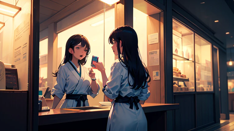 The place is a beauty salon. The owner is scolding a subordinate with a neutral atmosphere. The entire beauty parlor is shown.