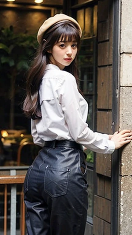 Realism,female mechanic,Work clothes,factory,Shoot from behind,Huge buttocks