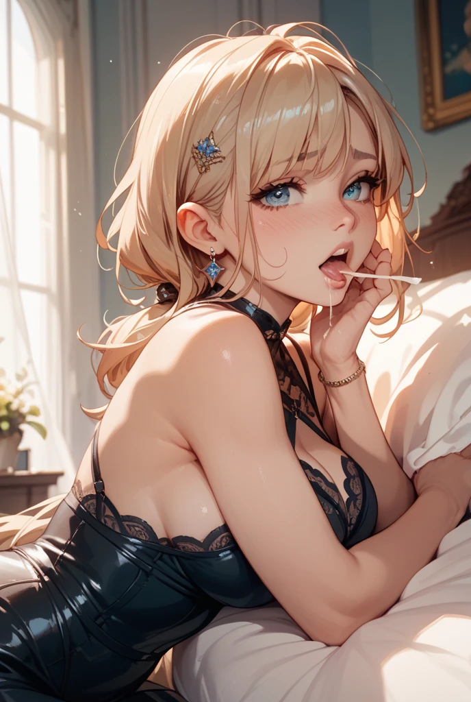 (masterpiece, Highest quality:1.2), (High resolution, 8K RAW Photos, Photorealistic, Clear focus, Weak outline:1.3), (Cinema Lighting, Sulky, Fabric Shading), throw, (alone:1.5), Mature Woman1人, 24-years-old, (Mature Woman:1.5), ((NFSW:1.5, Fuju Chest:1.3, Saggy breasts, big , Cleavage, Sexually harass, In the heat, present)), ((Bright and beautiful eyes with highlights:1.3)),sexyに育てられた, (Little happy smile:1.3, Embarrassed), Silver Hairに薄紫色のメッシュ, Medium Long Hair, Hair on one eye, Asymmetrical Hair, Half Up Hair, blue eyes, 白いsexyなドレスを着て, Long skirt with side slits, Wear a green see-through shawl around your upper arm, (Luxurious accessories, necklace, Earrings, bracelet), Bokeh, Dynamic Angle, Upper Body:1.2, Close-up face:1.5, Face Focus, From the side:1.2, (Correct Anatomy:1.6, Ideal body proportions, The right move:1.5, Small hands), Overnight,Best image quality,(Highest quality:1.1),(Super detailed:1.1), (One Woman, Sharp eyes, 輝くblue eyes, Glaring expression), (Belly-revealing pants, Black work boots),Dynamic pose, Dynamic Angle,(((Absurd))), (((masterpiece))), (((Highest quality))), ((Super detailed)), super high quality, Realistic, (live-action, Intricate details, Depth of written boundary), (One girl, alone), compensate, Lips parted, Very detailed, Perfect Face, (((Mature Woman, Mature Woman))), (Big Breasts, Thick thighs, Wide Hips, Attractive waist,乳首がbig), (Skin dents), expensive, Glossy lips, ((Firm Abdomen)), sexy, Blushing, (short hair), necklace, Earrings, (Beautiful green eyes)), ((Cleavage, High Grade:1.6,)), Captivating smile, (From below),((Sweaty smell:1.5、Sweaty:1.5、vapor:1.5、steam:1.5)), (Dirty little underwear:1.2), Hair on one eye, Asymmetrical Hair, One mole under the eye:1.5,(One arm behind head),Squat、Spread your legs wide、Spread your legs wide,Woman in heat:1.5,Show your armpits、Steamy:1.8,Browsing Caution:1.5, One Girl, Huge breasts:1.2, plump:1.2, From below撃つ, plump性器:1.2, Large areola:1.5, Pussy:2.0, pubic hair, Silver Hair, Camel Toe:1.3, show off,shiny, (((Pussy focus:1.7))),Open your mouth wide vertically:1.5,Sticking out tongue:1.5,