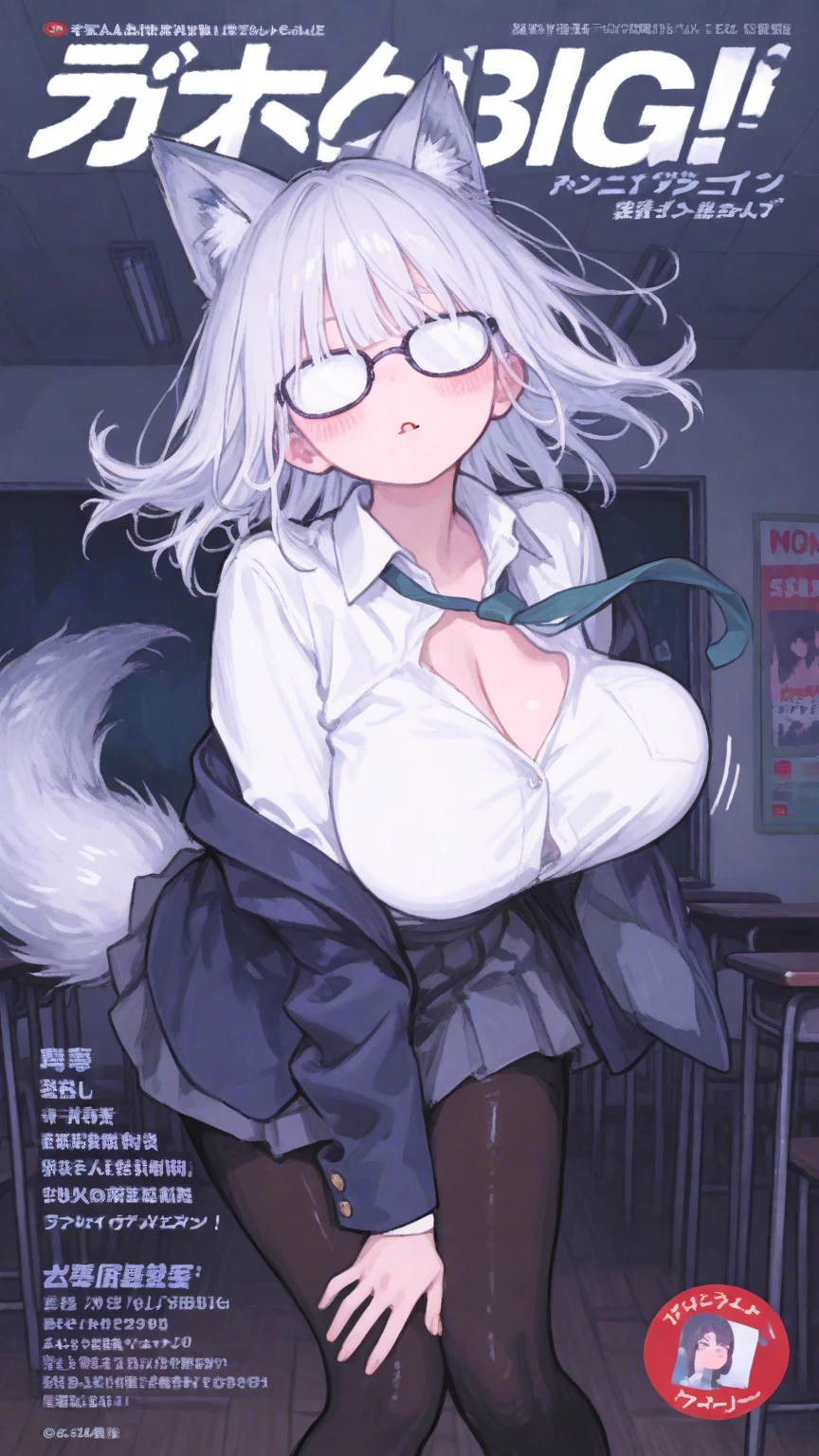 (masterpiece, Highest quality), 1 person、One person、Kindergarteners、、6 years old、child、childの小さな体, 幼いNeferpitou, ange eyes, Gray Hair, Wavy Hair, Short Hair, Curly Hair, Animal ears, Hair between the eyes, Cat girl, cat tail, tail, Cat ear, joint, doll joint, shirt, Long sleeve, pantyhose, collared shirt, blue shirt, question mark, shoes, shoes下, Hunter x Hunter, Neferpitou, doll joint*, (joint:1.4)、Leg spread、Open your legs、Pussy、Thick white love juice、Drip a large amount of love juice、orgasm、Background Nature、Intense masturbation、Intense masturbation、(Huge breasts:1.5)、blush、Embarrassed expression、Pleasure、Sit with your legs apart、Spread your legs、orgasm、Pee、incontinence、Deep cleavage、Pussyに指を入れる、sexual behavior、Sex、Very large breasts、Massage the breasts、From below