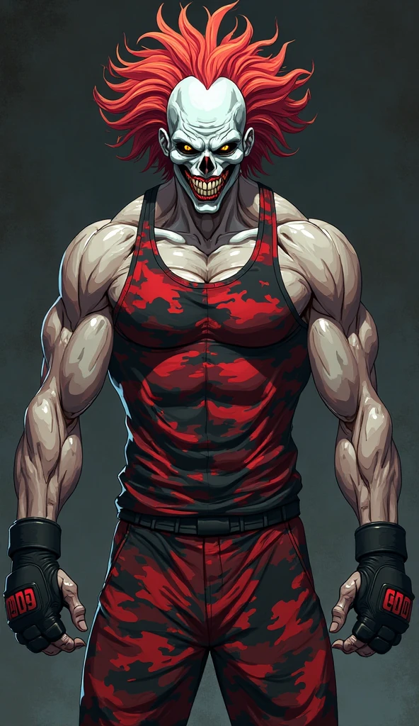 A man with extremely pink nipples, with a sticking out tongue, blinking one eye, a muscular body with reflective black skin.
