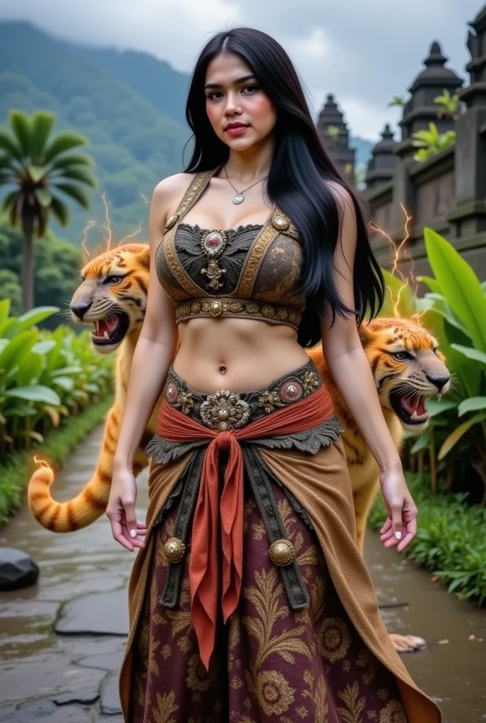 The girl is a tiger beastman、Megachibi、Mega Mini、minimum、Beautiful skins、Yellow eyes、Braided hair、