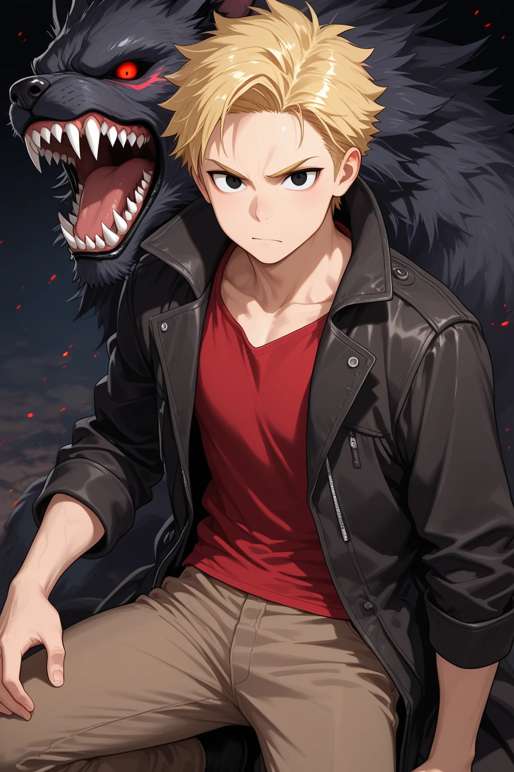best quality, 1boy, male focus, boku no hero academia, injury, wolf, masterpiece, best quality, very aesthetic, absurdres