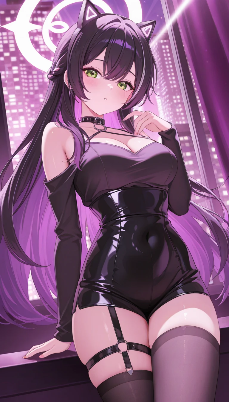 Kusanagi&#39;s portrait_motoko, The is very detailed, 詳細な目, 详细的脸, Purple colored hair, red eyes,Anime style woman wearing black tights， anime《Fantasma na Concha》Curly, kusanagi, Misato Katsuragi, Inspired by Morikage Hisumi, anime, Fantasma na Concha, Ghost in the Shell style,seductive anime girls, Anime cute art style, smooth anime cg art, thicc, Anime girl wearing black dress, photorealistic anime girl rendering, ECCHI anime style, realistic anime 3D style, attractive anime girls, [ 4K digital art ]!!