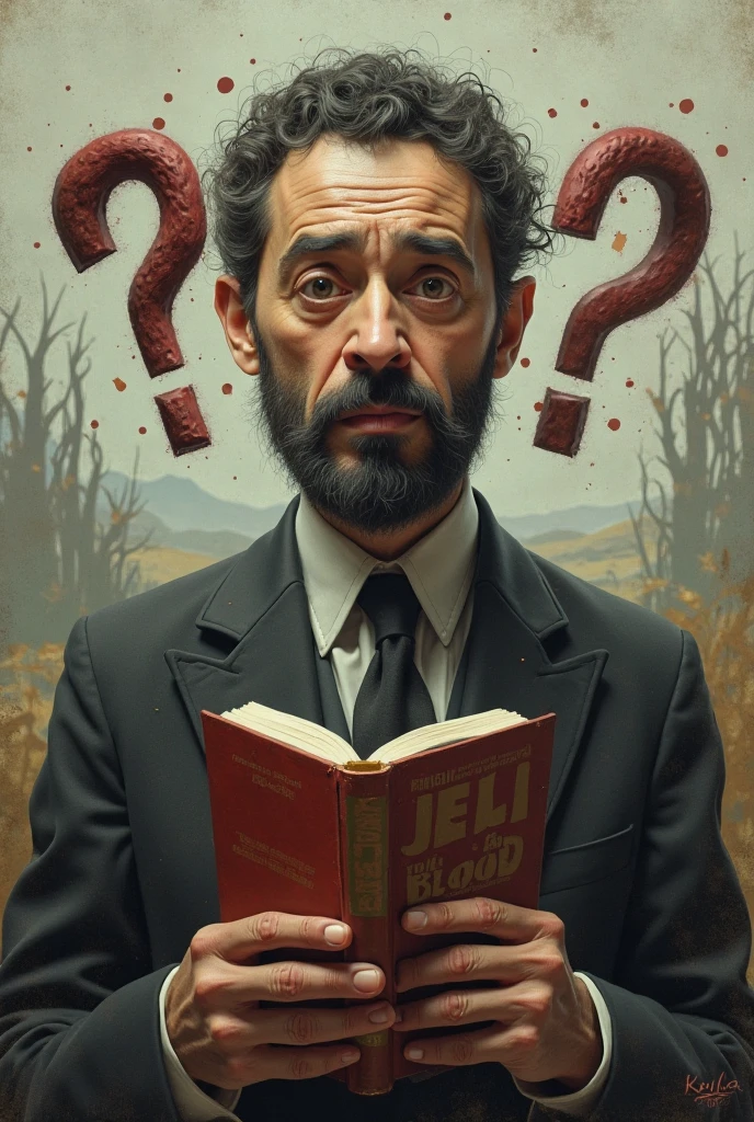 A zombie, reading a book