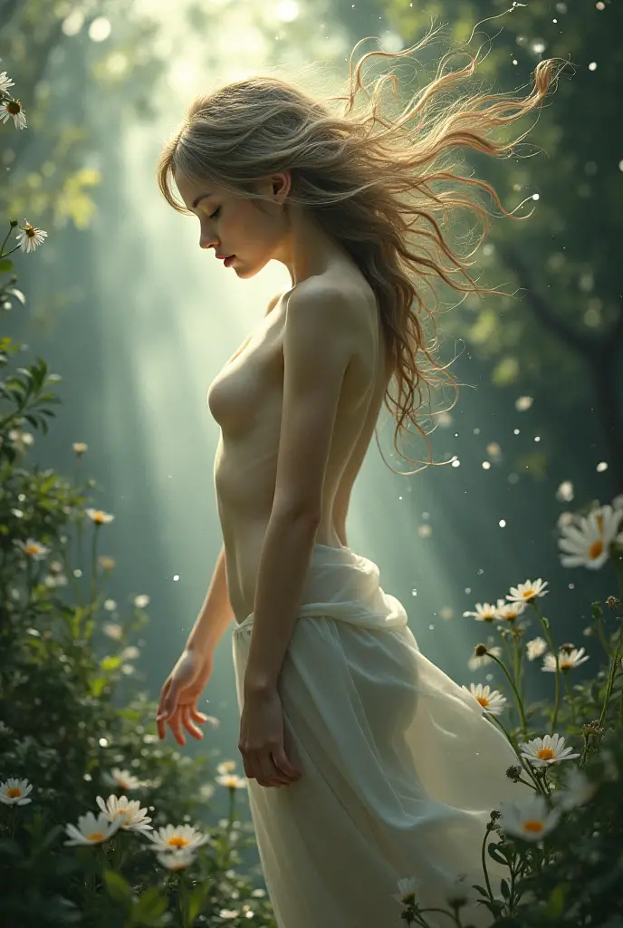 A woman artistically representing peace and tranquility of mind