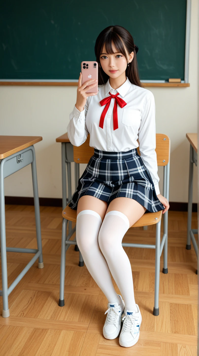 Cute Girls､high school girl､Idol､mini skirt､stockings､See-through､sit