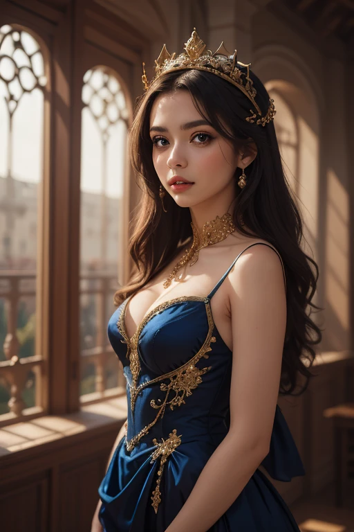 (Melhor qualidade, 4K, 8k, high resolution, obra de arte: 1.2), (super detalhado, realista, Fotorrealista:1.37)Uma jovem cativante, vestindo um conjunto impressionante de vermelho e azul, stands in front of a window with an air of toughness and determination. Her enchanting eyes are exquisitely detailed, capturando cada brilho e profundidade, while her lips boast a meticulous beauty that is both captivating and seductive. The level of detail extends to the entire face, every contour and feature meticulously rendered to perfection, creating a sense of hyperrealism that draws the viewer in.
O traje da , reminiscent of the art of oil painting, it's a work of art in itself. The factory, habilmente trabalhado para se assemelhar a pinceladas vibrantes, adds a touch of dynamism to your overall look. It is a true reflection of the artist's talent, mostrando uma maestria