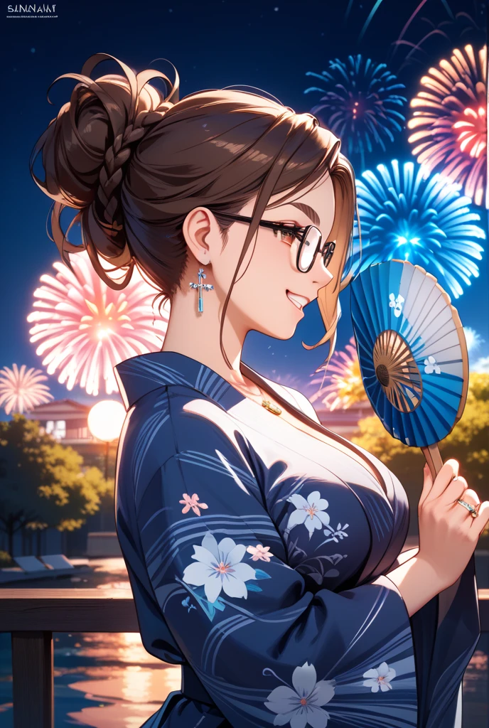 ((Highest quality)),(超High resolution),(Very detailed),(Detailed Description),((The best CG)),(masterpiece),Ultra-detailed art、(Highest quality、8k、32K、masterpiece)、(Realistic)、(Realistic:1.2)、(High resolution)、Very detailed、Very beautiful face and eyes、1 female、((:1.3))、Tight waist、Delicate body、(Highest quality、Attention to detail、Rich skin detail)、(Highest quality、8k、Oil paints:1.2)、Very detailed、(Realistic、Realistic:1.37)、Bright colors、(whole bodyショット)、(Head to Toe)、((Head to Toe))、Sole、whole body、whole body、whole body、whole body、
((Night Park、Night Sky、milky way、firework、打ち上げfirework:1.6、Summer festival:1.8))、
(Masterpiece: 1.3)、(Highest quality: 1.3)、(High resolution: 1.3)、(long: 1.3)、(8k:1.3)
Big Breasts、
1 Girl:1.2、Beautiful girls、Intelligent girl、
((Gray Hair、longヘア、Twin braided bangs:1.2))、
Smile:1.3、Smooth、
((yukata、Cleavage:1.3、はだけたyukata:1.8))、
Sit with your legs apart:1.6、M-shaped legs、alone、
(Glasses)、
