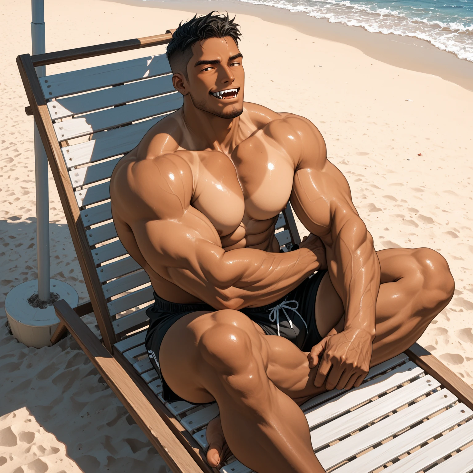 Beautiful girl standing in the beach, dama, woman, female, womanly, lindo rostro femenino, feminine characteristics, good eyes, wearing boxer, Calvin Klein underwear, jeans, man chest, hairy arms, big butt, muscular hunk, undercut haircut, muscled hunk, big bulge, hombre guapo inflado, cuerpo inflado, reflex in the mirror, fitness, bien construido, good abs, paquete de seis, bulto gigante, bulto grande, big package, potenciador de protuberancias, muscular!!, bodybuilder, rallado, barbudo, Brazos musculosos, culturista, muslos musculosos, hirasto y musculoso, cuerpo musculoso, buenas manos, Buenas piernas, musculoso y atractivo, Super aficionado y cool, muscular!!!, absurdly muscular physique, Bastante musculoso, muscular!, gigachad musculoso, extremadamente musculoso, Hombre musculoso y atractivo, With a lumberjack's beard, hipster, hirasto y musculoso, personajes musculoso, exaggerated muscle physique, Hombre musculoso, muy aficionado, sexy, cuerpo musculoso, Super buff y cool, extremadamente musculoso, big muscles, culturista, big muscles