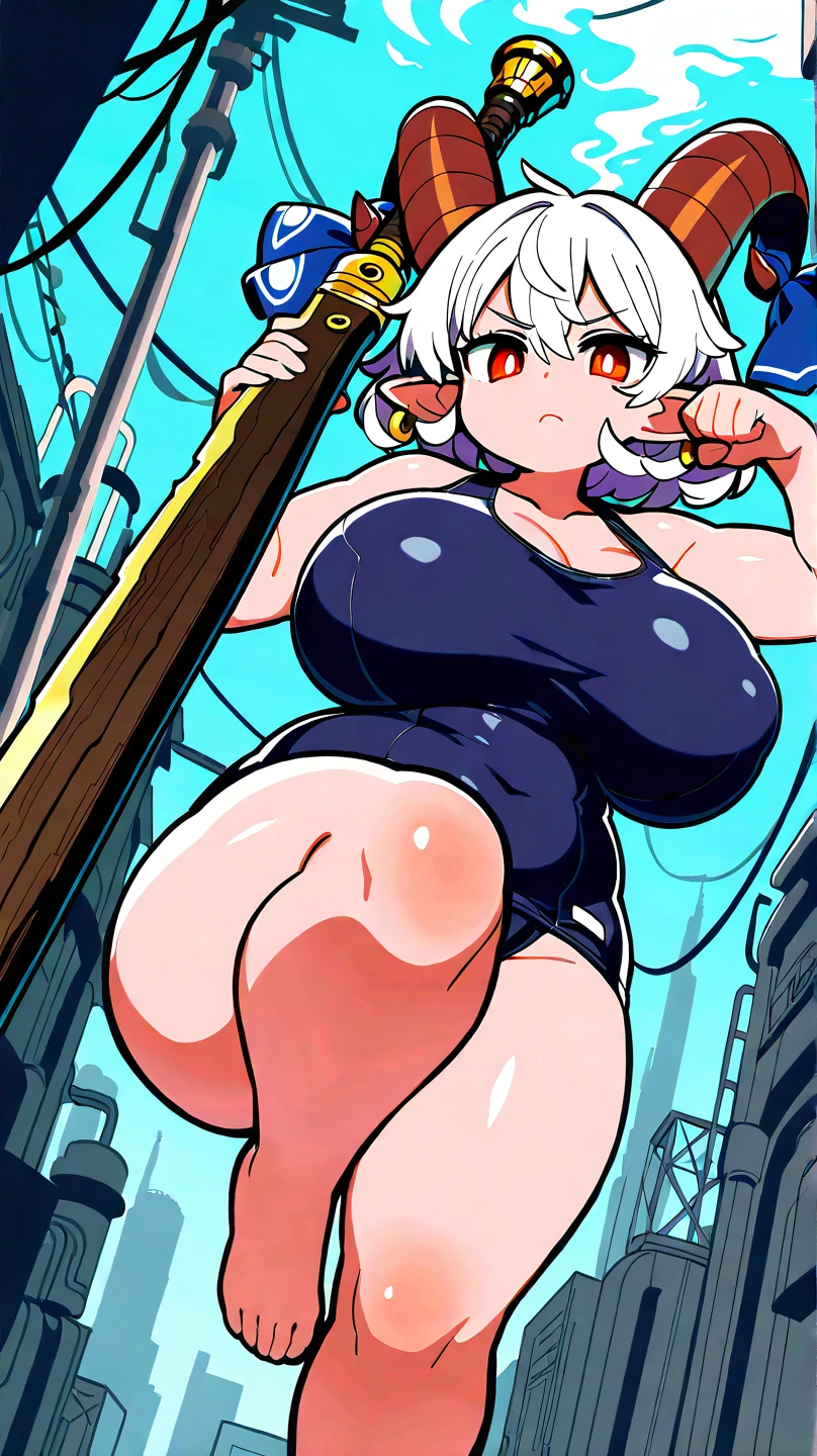 Suketto Sanjou Style!!、CrawfordWendy、(Dark Skin:1.3)、(Short Hair)、(White Hair)、Low ponytail、Black baseball cap、Open Eyes、Happy Eyes、Abdominal muscles、Tightened、(White Bikini)、(Huge breasts:1.3、Huge Ass:1.2)、Areola view、Large areola、Pink areola、((((ñ 49 bikini on chest)))、Red Tattoo、Thick thighs、Wide hips、belly button、Cameltoe、(Small waist)、fit、Curvaceous、blush、Open your mouth、smile、Cute Fangs、Are standing、(((Baseball bat in hand)))、、Detailed Background、(baseball Ground)、(Outdoor)、Depth Field、Blurred Background、Atmospheric perspective、sunlight、(((((ñ47 ass)))))、