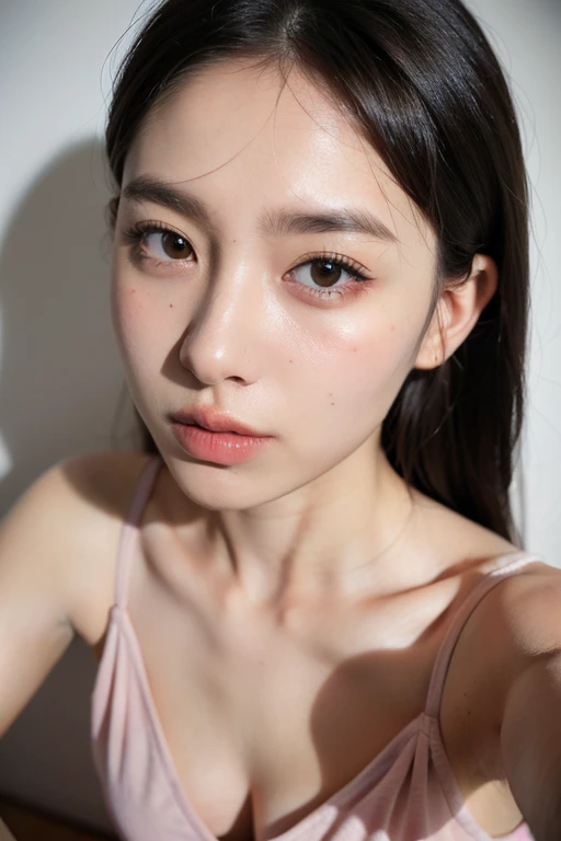 (20-year-old body:1.9),(very young face:1.4),(7-year-old girl:1.6)((Highest quality, 8k, masterpiece :1.3)), Sharp focus：1.2, Bright colors, Professional level, ((Bokeh effect)), Shallow depth of field, 14-year-old female, camisole,Overalls, 1 person, A beautiful face with intelligence, Flexible body :1.3, Model body type:1.5, 頭w:1.4, Perfect Style：1.4, Realistic skin texture, Fair skin, Glowing Skin, Narrow shoulders, Beautiful clavicle, Long, slender legs, The beauty of slim abs :1.2, Narrow waist :1.2, Very detailedな顔, Slim face contour, Beautiful small face, Beautiful nose, Very fine eye, Long, narrow eyes, Brown eyes, double eyelid, Beautiful thin eyebrows, fine long eyelashes, Fuller lips, Glossy pink lips, Blushing, Beautiful Teeth, Beautiful actress&#39; Perfect Makeup, Silver Necklace, Earrings, Light brown hair, Delicate and soft hair, (Short Bob, ponytail :1.2), Layered Cut, (Blunt bangs:1.2), Mouth half open, A dreamy look, Looking into the camera, ((Sleep on your back:1.2)), (Full body image from thigh:1.2), Dynamic Lighting, (Detailed boobs), (Perfect Face:1.8), (Perfect Eyes), (Very detailed), (Perfect detail) , Ultra detailed hair, Very detailed顔と肌の質感, (Perfect body), (Perfect Face), One Girl, Very detailed目, (日本のcuteアイドル, 驚くほどcute顔, cute), (pink cheerleading outfit:1.5, Cleavage), (Huge breasts:1.4), socks, (Hilarious, Happy, smile:1.3), (Very slim legs:1.3), Braiding, short hair, (Bright ground:1.6), Are standing, Dynamic Angle, Cowboy Shot, (No makeup:1.2)、(No makeup:1.5)、(Very thin thighs)、Very small ass、(10 year old face:1.4)、(Very young figure:1.4、Big Breasts)、Very thin leggings 、(Small face:1.2)、(short:1.6)