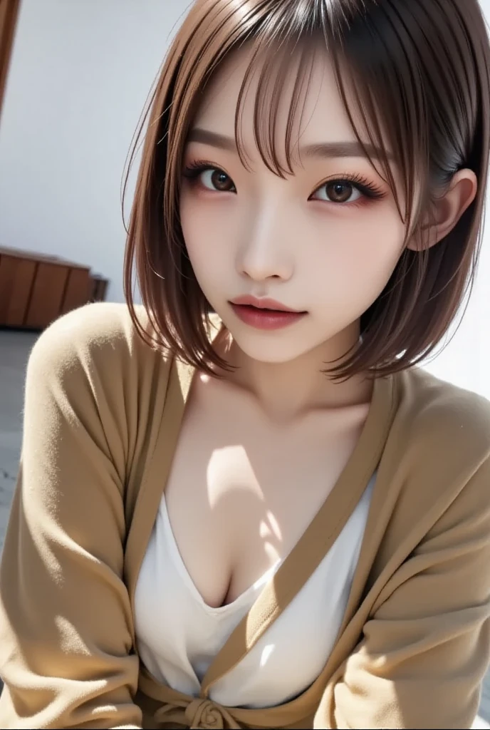 super close-up of a beautiful small breast