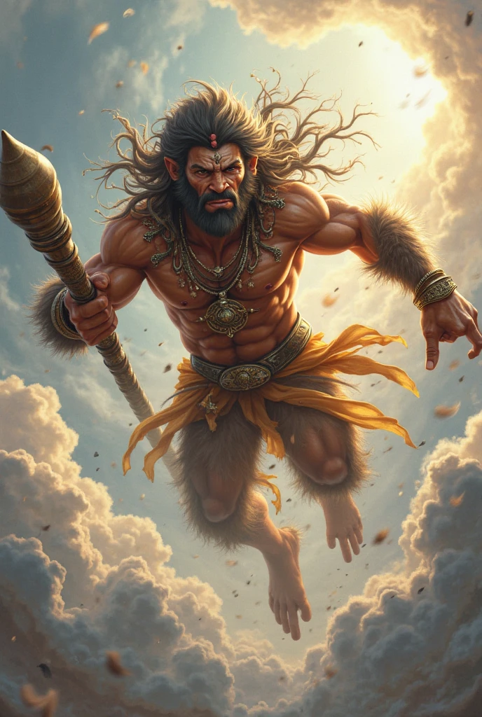 muscular bipedal camel with 3 heads, doing an indian deity pose, wearing purple sultan pants, digitl art, painting-like, HD, unrealistic, with one arm down and the other arm up, illustration