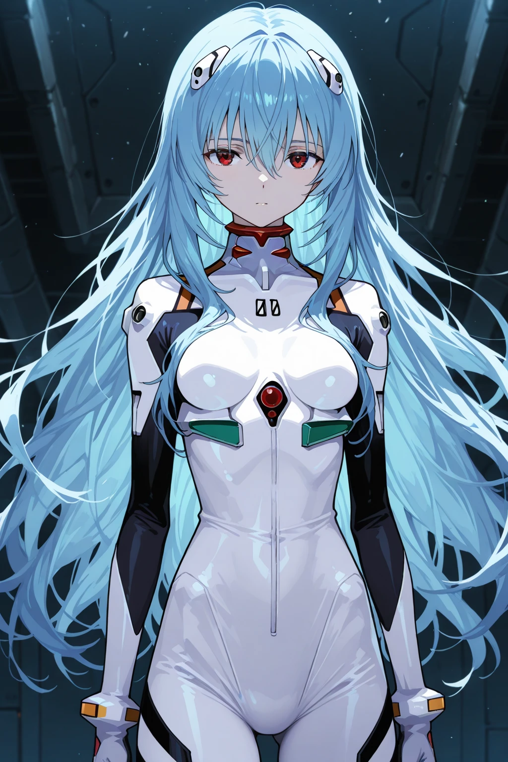 reiayanami, <lyco:reiayanami-lyco-nochekaiser:1>,
rei ayanami, blue hair, long hair, (red eyes:1.5), (small breast:1.2),
BREAK bodysuit, headgear, plugsuit, white bodysuit,
BREAK outdoors, space, sky, night, star \(sky\),
BREAK looking at viewer, (cowboy shot:1.5),
BREAK <lyco:GoodHands-beta2:1>, (masterpiece:1.2), best quality, high resolution, unity 8k wallpaper, (illustration:0.8), (beautiful detailed eyes:1.6), extremely detailed face, perfect lighting, extremely detailed CG, (perfect hands, perfect anatomy),