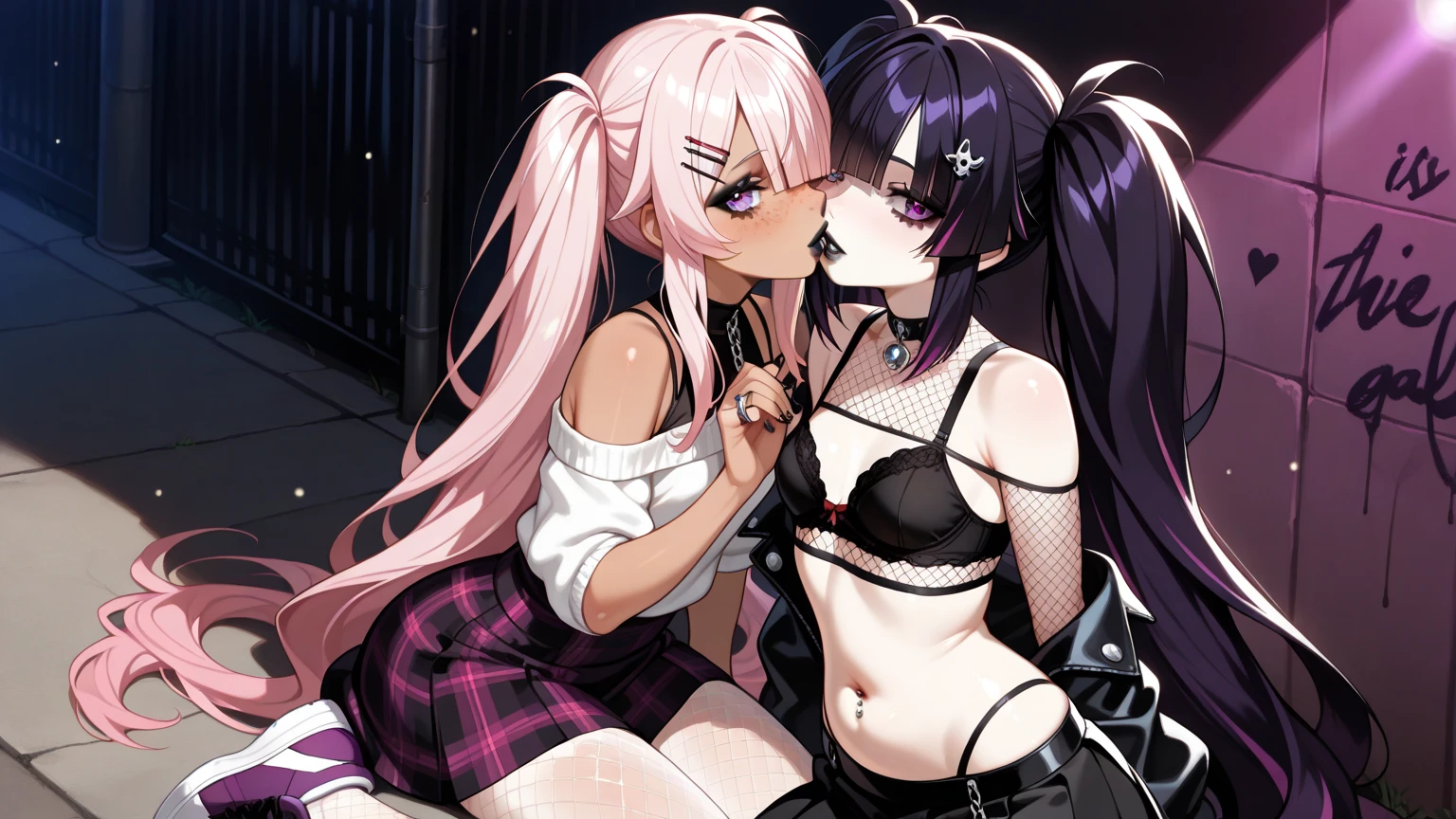 Best quality, highly detailed, ultra detailed, 1 brown skin boy, flat chest, male chest, slim curvy body, long pink dreadlocks, pink dreadlocks, pink eyes, vampire, pointy ears, sharp nails, black lipgloss, goth, naked, big butt, penis, futa, living room, sex with another boy, blowjob, sucking dick