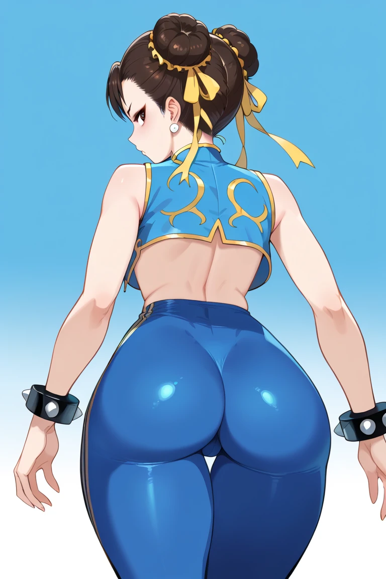 korra, dark skin, dark-skinned female, ponytail, muscular female, nsfw, high quality, detailed, high resolution, Natural Volumetric Lighting And Best Shadows, (Juicy Ass POV:1.1), Deep Depth Of Field, Sharp Focus, Portrait Of Korra, Korra, Soft Delicate Beautiful Attractive Face With Alluring blue Eyes, Lovely Medium Small Breasts, Thick Eyebrows, From Behind, Looking Back, Lustful Stare, Smile, Windswept Disheveled dark brown Hair, Thick Layered Long ponytail Hairstyles, Blush Eyeshadow With Thick Eyelashes, looking at viewer, crossed arms, ponytail, hair tubes, sleeveless, bare shoulders, (nsfw)
