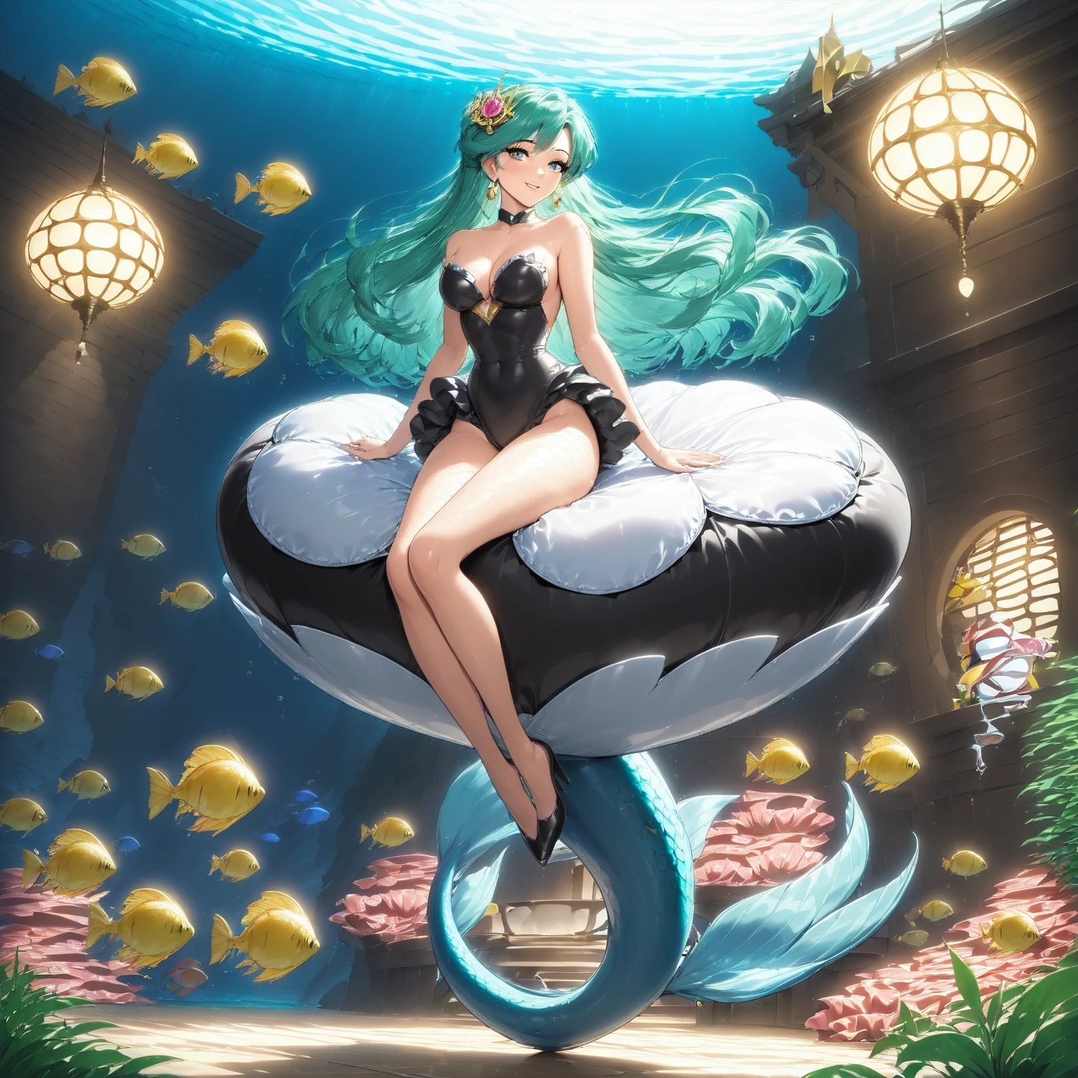 (otherworldly, otherworldly atmosphere, otherworldly appearance), highly insanely detailed, masterpiece, top quality, best quality, highres, 4k, 8k, RAW photo, ((ancient egyptian theme:1.2)), (long_hair, long hair, random colors hair, glowing hair, hair over one eye, long messy hair), (eyelashes, eyeliner, eyeshadow, eyelashes), collar, earrings, jewelry, necklace, armlet, tentacle, (underwater), nsfw, Homestay, Resort, Guest House, building, structure, still life, swirling energy, action pose, drunk, closed eyes, abandoned building, shopping mall, overgrown with vegetation, [volumetric fog], cinematic lighting, colorful, <lora:Scifi_Design:0.8>, 1girl, (fantasy world)