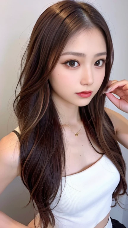 Best quality, 8k, ,Masterpiece :1.3)), facing viewer,((full body1.2)) ,pretty woman, wide shot ,1girl, , , , , brown hair , bangs,ultra-detailed face, highly detailed lips, detailed eyes, double eyelid