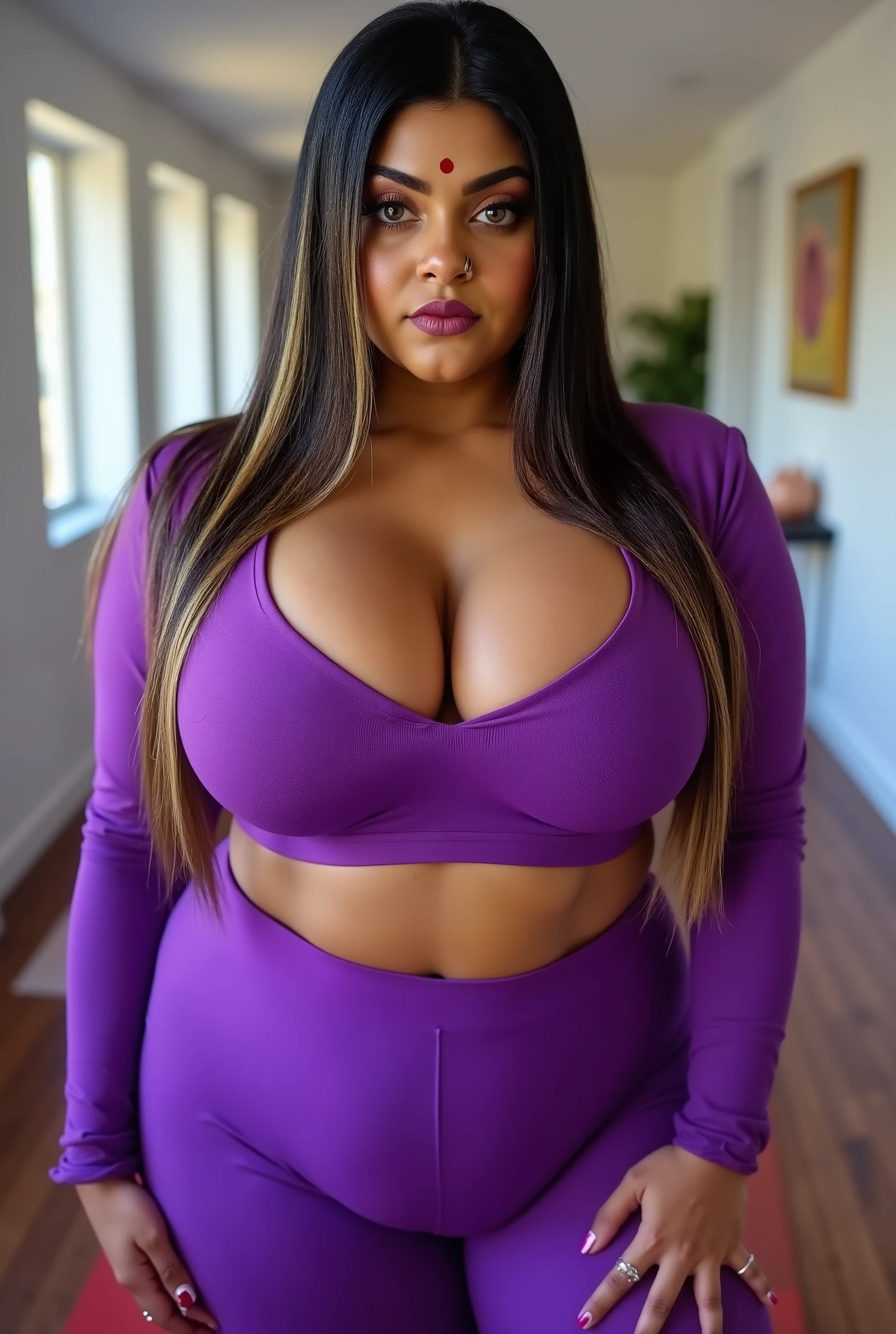 (Masterpiece.uhd.photorealistic), Jinx from Arcane, tank top, tight ripped jeans, voluptuous curvy figure, perfect round cleavage. Full lips. Round Baby face. Huge natural breasts (100 dd size). intricately detailed background, Cinematic lighting, award-winning, extremely detailed skin, extra detailed face, high detail eyes, photo-realistic, Zeiss 85 mm F/1.4, by Ellen von Unwerth