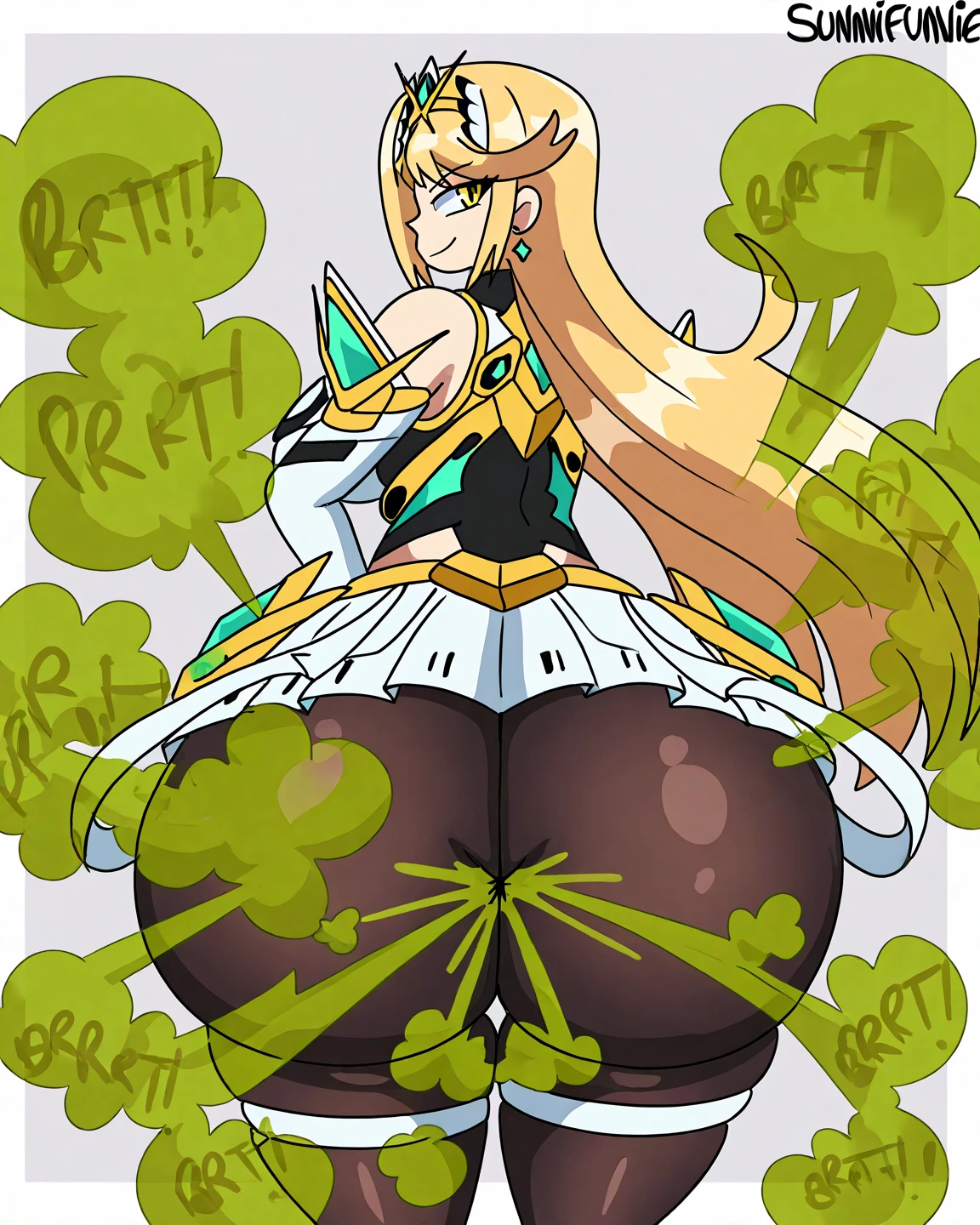 Concept art of pokemon fantasy woman, she has fat hips, incredible design and bid breasts , many clothes and have weapon, Pokémon, slim waist, fat hips and breasts, FINAL FANTASY WOMAN INSPIRATION, yellow honey bee, bangs cover eyes, short, ultra pale soft skin, Pokémon fantasy clothing