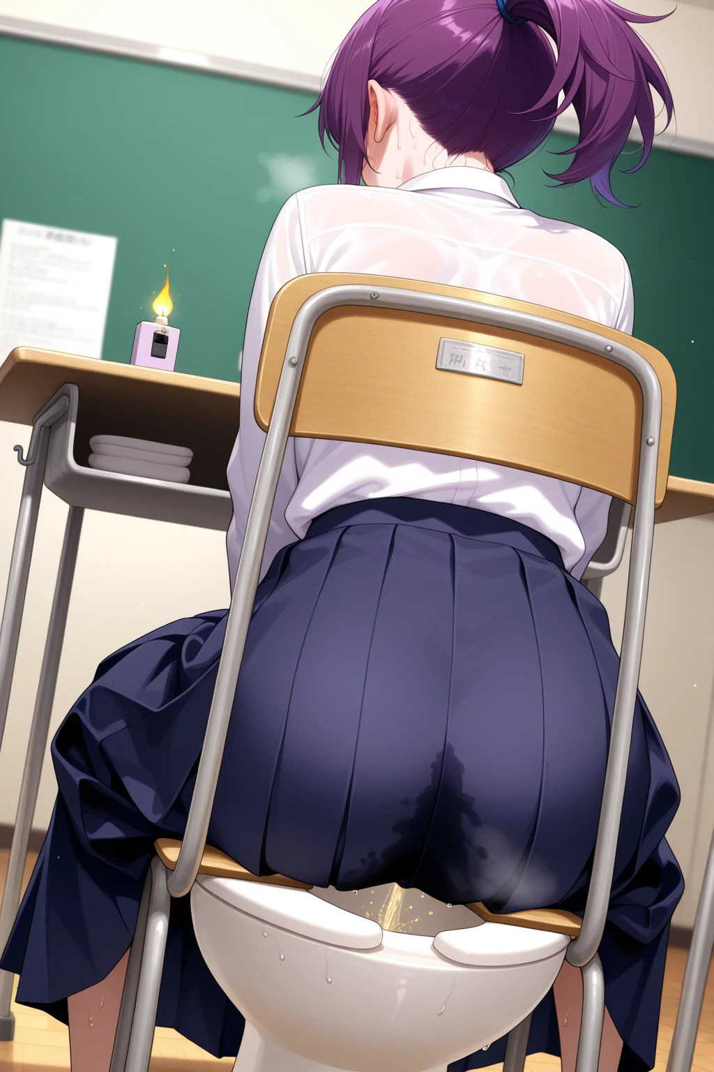 Teacher and high school student having sex on the desk