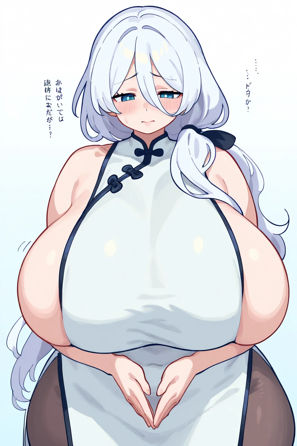 ((huge breasts)), beautiful breasts、(big breasts),Super detailed、#3b4195 background、Beautiful flowers、berry、Fern、leaf、Watercolor pattern in calm colors、(watercolor texture)、(1 girl)、long hair、cute、 short pretty woman, 、 Super-detailed face、detailed eyes, Smooth skin,(swimsuit)