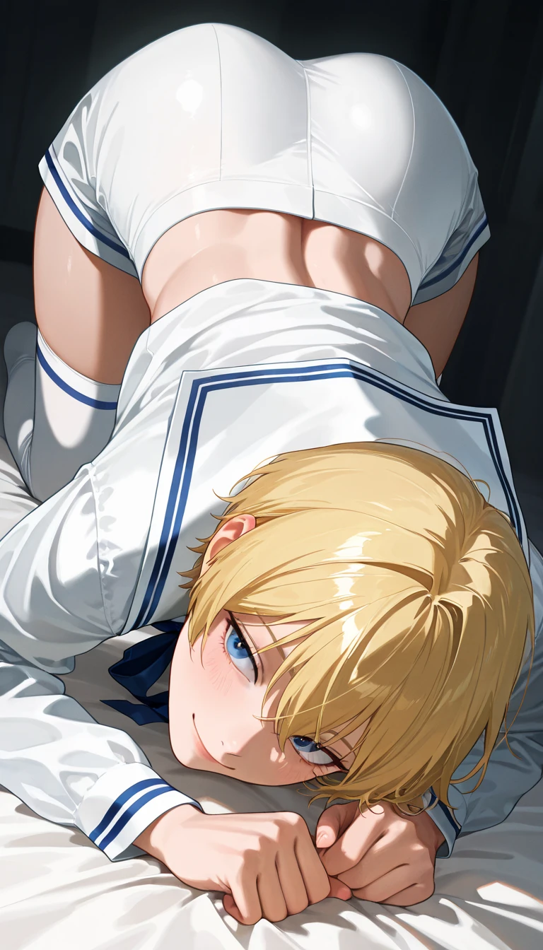 score_9, score_8_up, score_7_up, source_anime, rating_safe, intricate details, anime screencap, official style, looking at viewer, , ,
1girl, saber \(fate\), blonde hair, green eyes, wince, frown, orgasm, ahoge, hair between eyes, braid hair, hair bow, solo, nsfw ,shackles, (Striped Glitter,Seraphic ,Hexagram ,Supersolid,Quantum entanglement,Self-healing Concrete,Acrylic Convection,Vibration,Mesmerizing,Enigmatic,Dodecahedron magic:1.0), fsn_ubw_style, (lie on back) , alone, Dutch Angle, View your viewers, white full open shirt ,Cowboy Shot,, in beautiful bed, bed room , (white lace panties), cameltoe, blush, small breast, nipples,