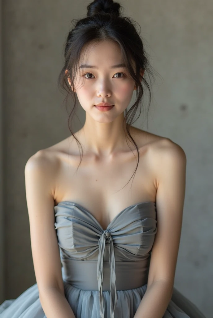 masterpiece, best quality, high quality, High definition, High quality texture, High quality shadow, high detail, beautiful detailed, finely detailed, extremely detailed cg, detailed texture, a realistic representation of the face, realistic, colorful, delicate, sharp focus, (intricate details, makeup, PureErosFace_V1:0.5), (detailed beautiful delicate face, detailed beautiful delicate eyes, a face of perfect proportion, high detailed skin, detailed skin, best ratio four finger and one thumb, skiny and thin:1.3), 1girl, 17 years old, tall, (smooth_abs:1.55), (abs:0.5), pretty, masterpiece, highres, (long_skinny_legs), (straight_legs), (skinny_waist), (((fair skin))), white skin, (((pale skin))), (Emma_watson), big_breast, (((Caucasian))), Light blonde hair, orange Bandeau, orange short pleated skirt, standing legs apart, looking at viewer, full body, portrait of cute blonde girl, (outside,Heavy snowfall,,Cover with snow),showing abdomen, showing abs, snowfield, bloom, white fog, motion, wispy hair, realism, high-quality rendering, stunning art, high quality, film grain, Fujifilm XT3, dreamy