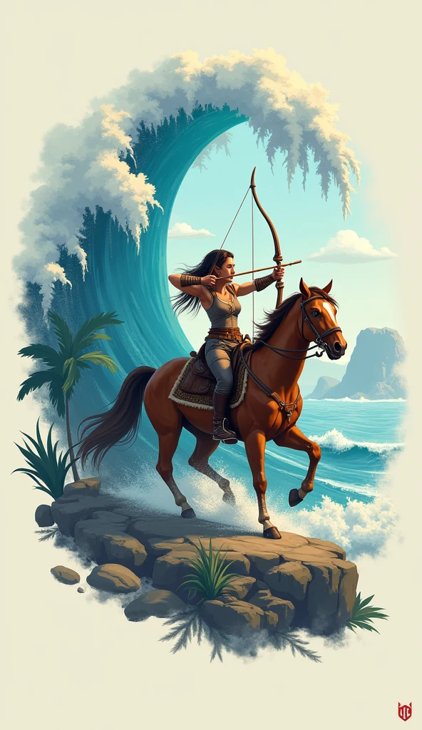ember，Curls，emaciated，bow and arrows，full bodyesbian，water ink