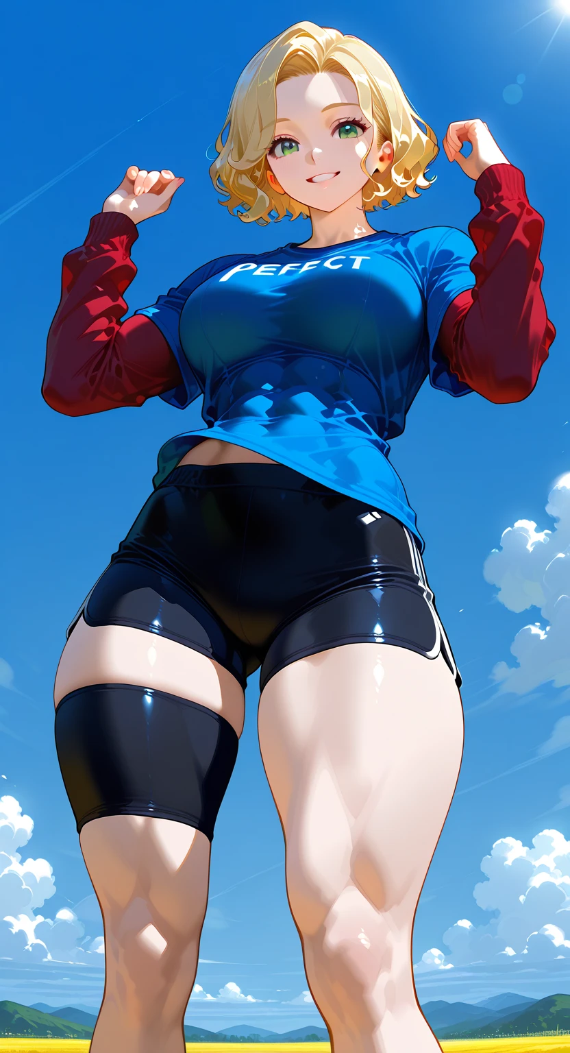 masterpiece, ultra quality, Beautiful detailed, extremely detailed,16K, exquisite, absurdity, highres, Beautiful background, Beautiful eye, Beautiful skin, anime style, 1girl, solo, looking at viewer, upper body focus, :1.5))), huge breasts, big ass, red_hair, single braids BREAK Ranma red_shirt, ranma black_pants, Black_kung fu_shoes BREAK cameltoe, cheeky smile, wide open mouth, double teeth, cheeky girl, dynamic pose, ( Kick with one leg raised high: 1.3), (I-shaped balance: 1.1), detailed hands, detailed feet, perfect anatomy, (sweat droplets: 1.5), outdoor, pine, Togenkyo,
