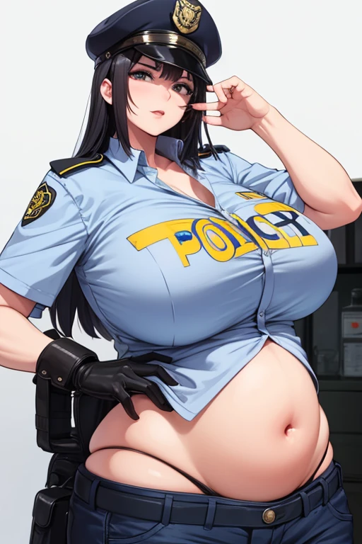 masterpiece, best quality, highly detailed, cowboy shot, portrait, text that says "do not cross"
harem, police woman, large breasts, petite, white jacket, (beltbra:1.2),(caution tape:1.3), deep skin, skindentation,
BREAK
city, alleyway, red_and_blue_lights, (police_car:1.2), siren, crime_scene, night, dark theme, ty), (clouds), add_detail:1, hair over eyes, hair over one eye, gigantic boobs, tits, hyper largest_breasts!! with the type of boobelons, (wide hips:1), (thick legs), huge ass, huge hips