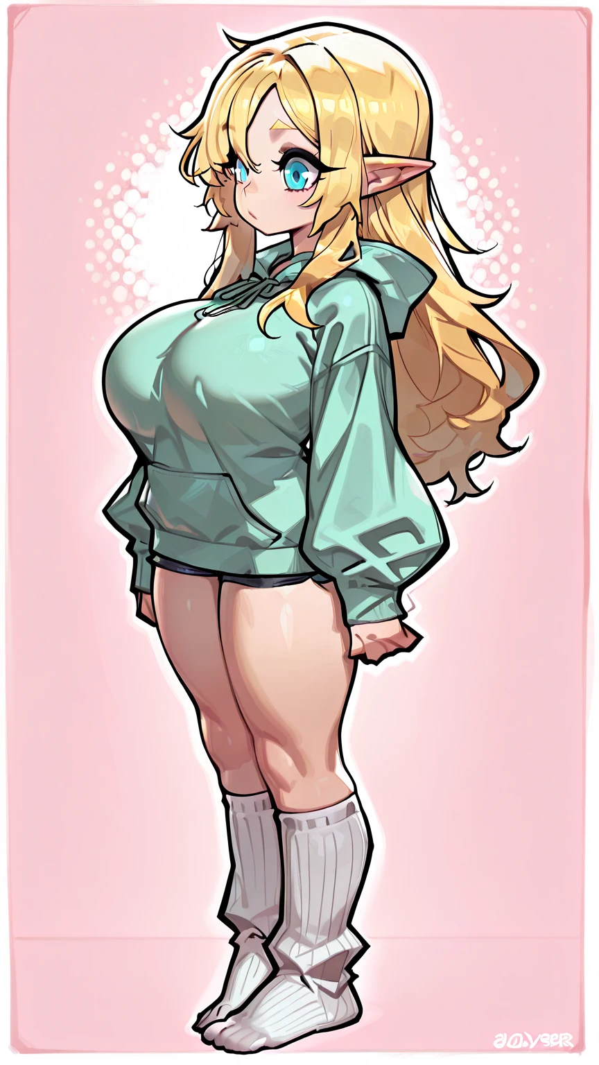 (18yo, curvy girl, bold eyebrows, blue eyes, soft makeup, puffy lips(bold coral-lips), long straight blonde decolored hair(slicked back-hair), porcelain skin(very pale skin), wide hips, large breasts, perfect hands, perfect fit legs). Pout face expression, ((hair with a large bow, Oversized hoodie(with "KASK" and "MOJITO" written on it), underwear peeking out(thong visible), oversized-eyeglasses, plastic bag,(Emphasizing facial expressions OR details in her outfit))). Curvy girl is captured in an asymmetrical pose(Holding-up two-finger in a gesture), The scene is captured on a faded film reminiscent of a 70mm(photo from decades past). A subtle haze and a soft focus on the background enhance the quality of the image, (backlighting), Horror movie effects, -enhancing the overall composition.(((in a pink/teal colors palette theme))), Dutch Angle/Tilt: The camera is tilted to create a sense of disorientation or artistic tension. (((in a NEON pink/INDIGO colors palette theme))) ((CLOSE UP SHOT, WITH HER BOLD PINK LIPS))
