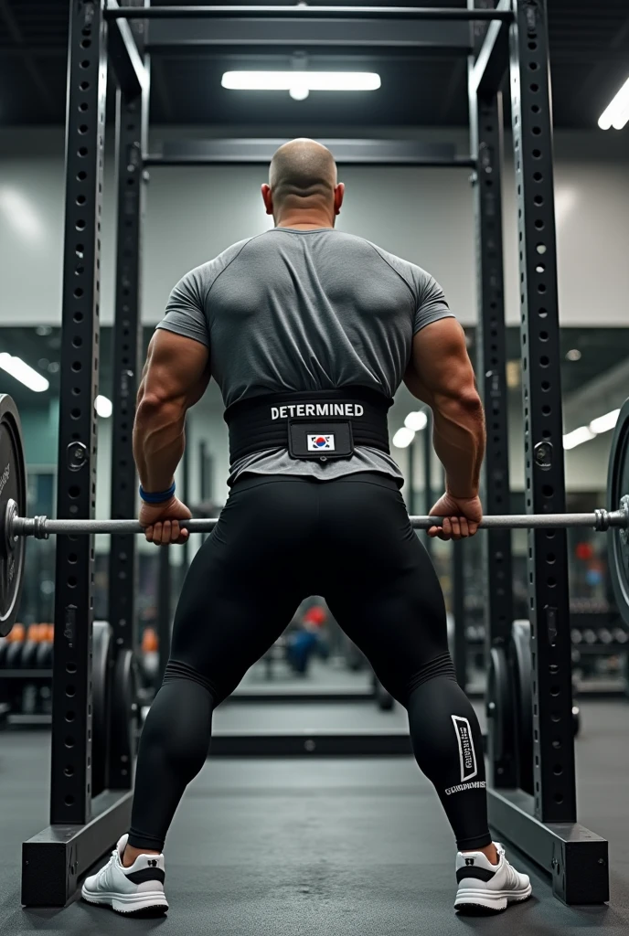 back view, full body one young bodybuilder Pierre gasly, undercut short brown hair, , over-muscled,wearing black shiny spandex shirt disproportionately over-inflated muscles,black shiny spandex shorts showing off massive legs and butt, Nike Jordan black and gold hitop sneakers, black Nike thin socks, silver chunky chains, bracelets, big silver rings, massive silver watch, lying on all fours on the ground sniffing the floor, in gym, other guys in various gym outfits busy on various weight machines behind