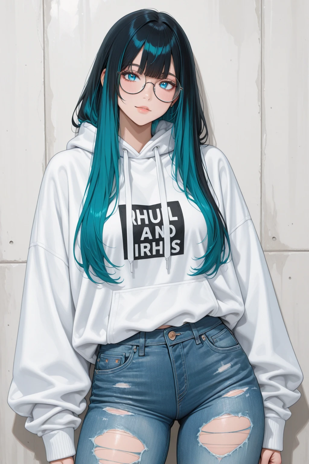 melhor qualidade, 1 garota, ((olhando para o espectador)), cabelo azul escuro, olhos pretos, cabelo muito curto, cabelo espetado, ahoge, Camiseta, jeans de cintura alta, 171cm, Messy hair, cabelo entre os olhos, medium breasts, seios grandes, gordo, pele escura, moleca, adulto, 20 anos de idade, 1 garota, Sozinho, single, sorriso, quadris largos, coxas, standing, messy room, quarto, prateleiras, DVDs, livros, video games, computador, CDs, discos de vinil, Fitas VHS,