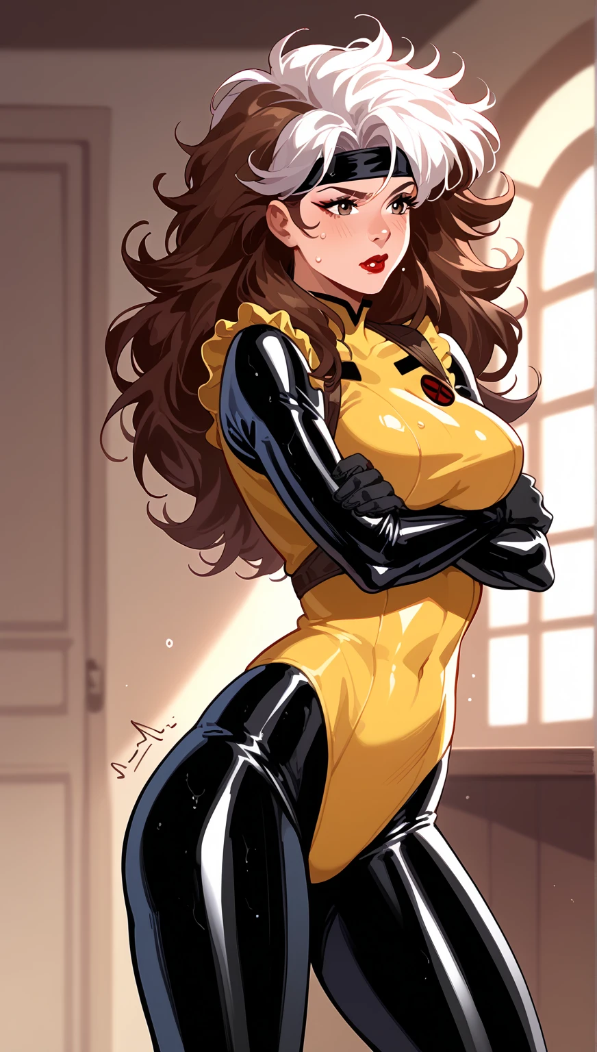 Girl in tight suit