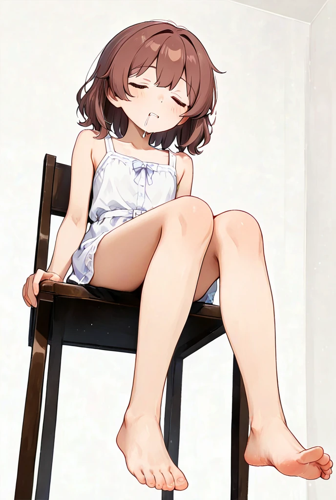 highest quality, masterpiece, One girl, alone, smile, Are standing, mini skirt、Panty shot、slouch、I can see your ass、 sitting on top a table、whole body, Hanadera Nodoka,