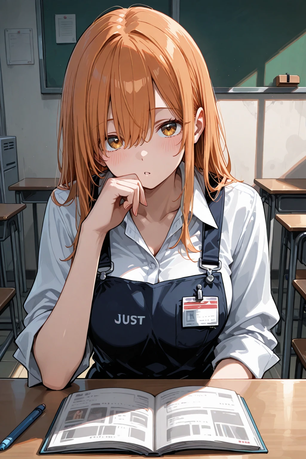 ((1Woman)),(Delicate clothes, lingerie, underwear, pink panties, using the eyes of k:1.5、white thigh highs:1.5、Absolute Area、apron、empty background, black corner)), ((sitting on an office chair))((sitting on an office chair)) (cross legs) work of art, whole body, (work of art, highest quallity, 8k, 1 person, A perfectly balanced body, Seducing your boss, offcial art、highest quallity、 8k wallpaper、32 mil、work of art、ultra detali、high resolution、realisitic、fotorrealisitic:1.2), , clavicle:1.2,