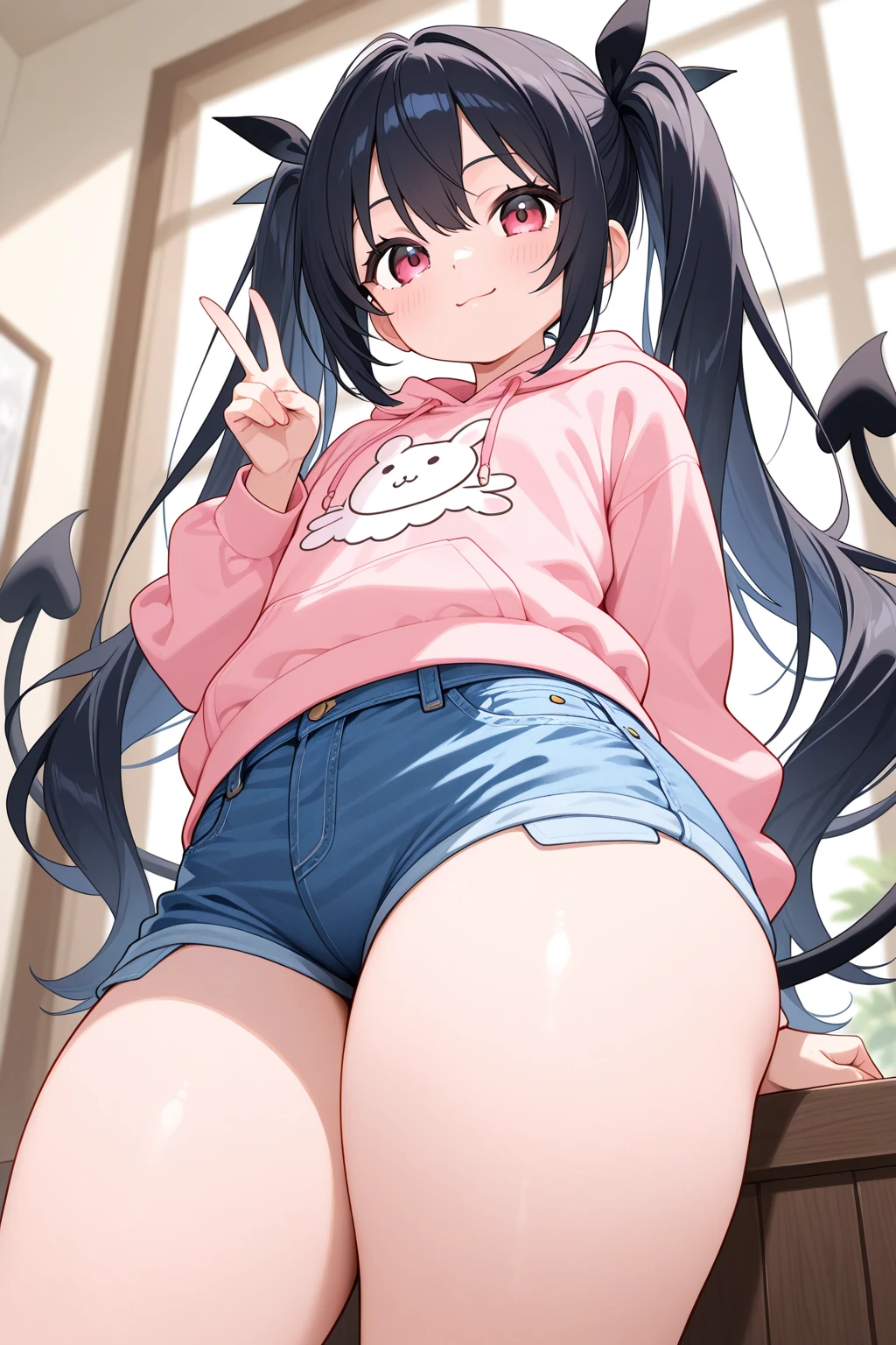 Anime lolis girl hentai vagina ass up head down flirting sticking out tongue