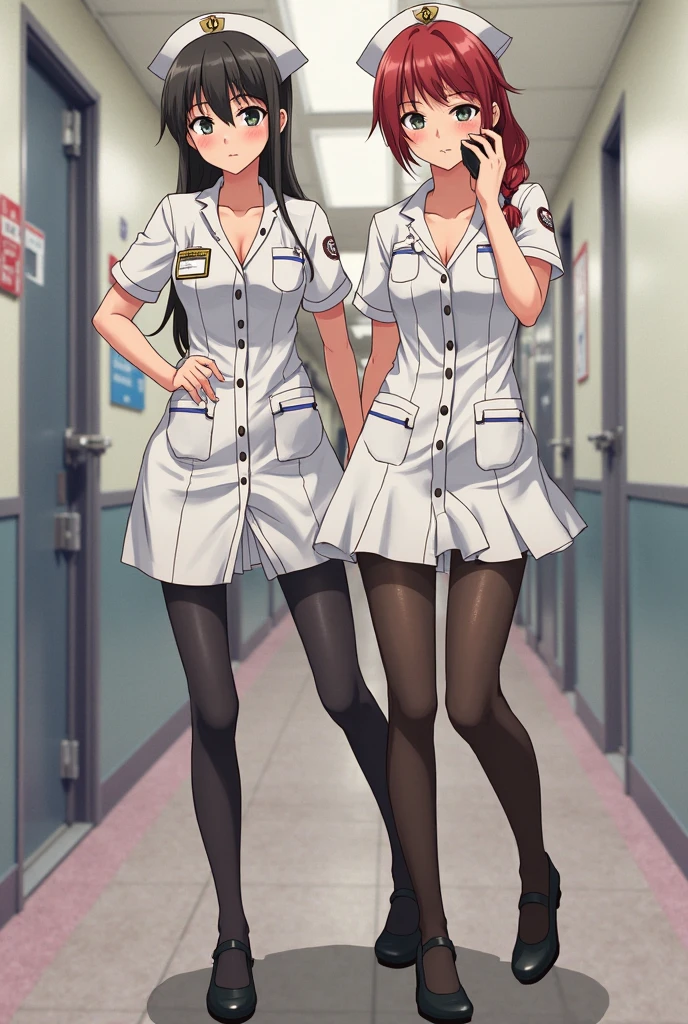 infirmary，窗帘，1girl，nurses，white dresses，tmasterpiece，The best quality，The is very detailed，stooped