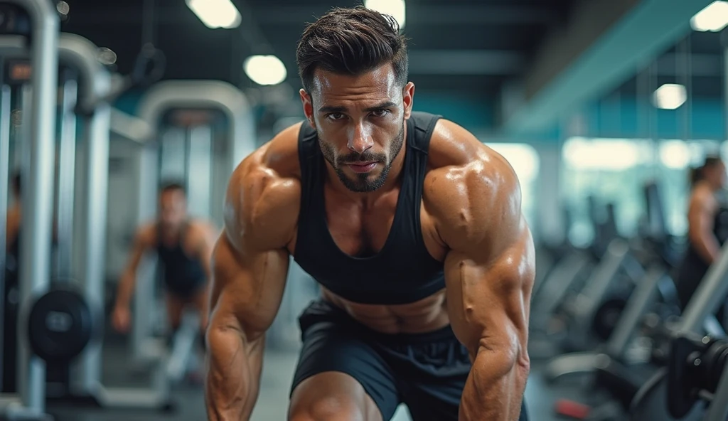 A thin man at the gym