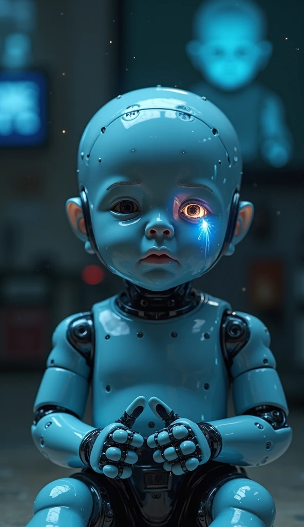 the advanced room with wires attached to the child's head