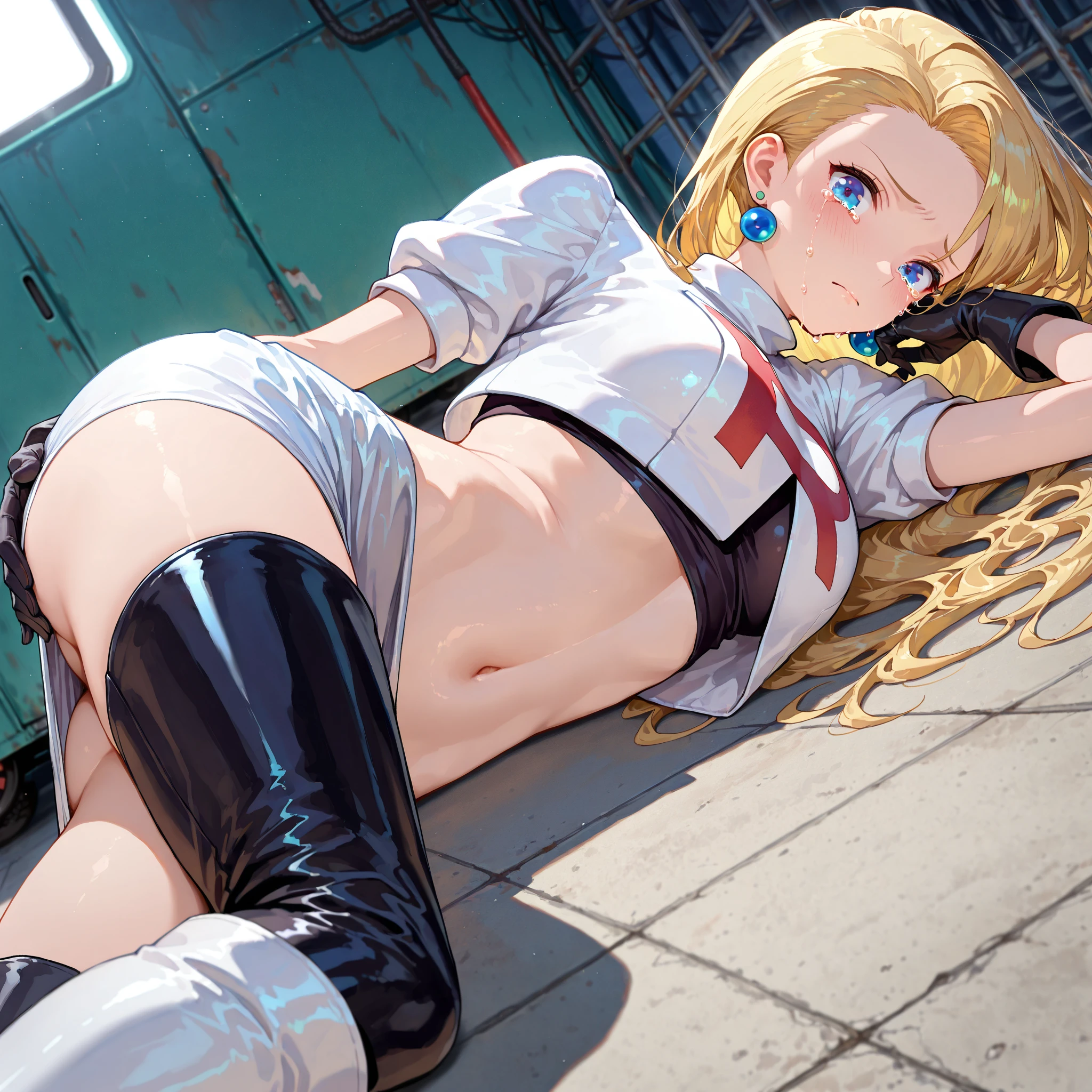 (small breasts:1.2), (perky chest:1.2), (pointed chest:1.2), (Pudding cake magazine cover:1.3),(from above:1.0),(fromside:0.9),masterpiece, 1girl, Amazing Cleavage:1.1, thin waist, optimum,tmasterpiece,hight resolution,best qualtiy,hyper HD,super detailing,awardwinning,16 K,solo,(The upper part of the body),anatomy correct,Beautiful cyberpunk girl,Cowboy Shot,cute face,a blond,Longhaire,Twin-tailed,Braids, Hairline,(scarlet eyes),long eyelasher,Hanging eye corners,White skin of the,shoot from the side, ((see through camisole:0.1)), ((Sheer nipples:1.0)),Rocket Tits,(Slim body),smile,seductive weak smiling,(with sparkling eyes and a contagious smile),open mouth, Looking at Viewer,